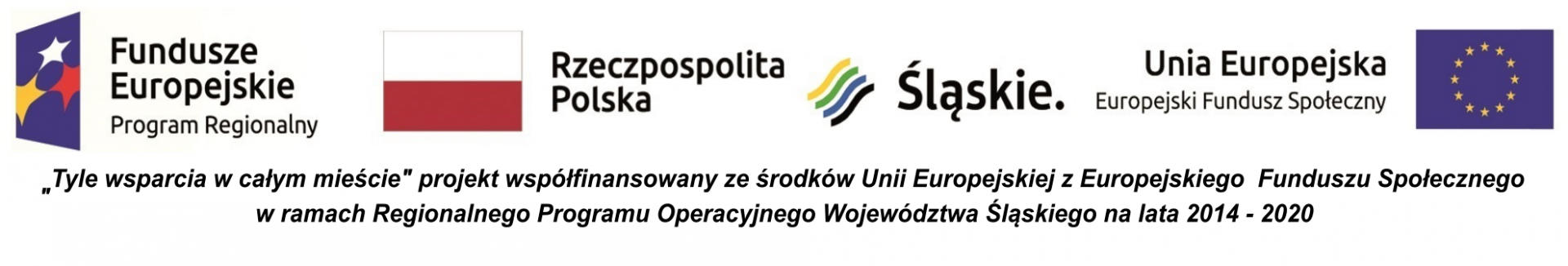 Zestawienie 4 znaków: Znak Funduszy Europejskich Program Regionalny, Znak barw Rzeczpospolitej Polski, logo województwa śląskiego, Znak Unii Europejskiej